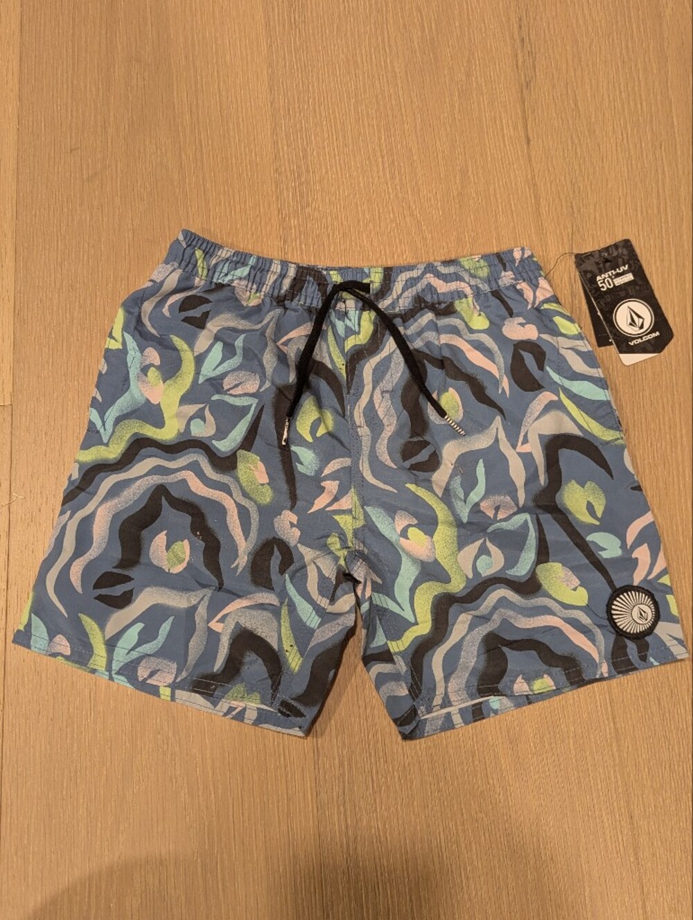 Volcom Kids Blue Abstract Print Swim Trunks